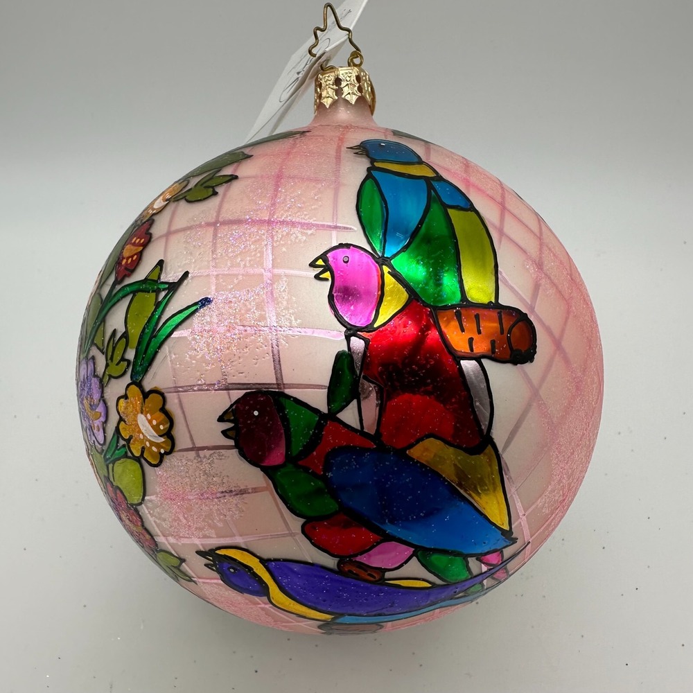 2005 Christopher Radko Tropical Isle 5" Ball Ornament‎ 1012100 Pink with Tags